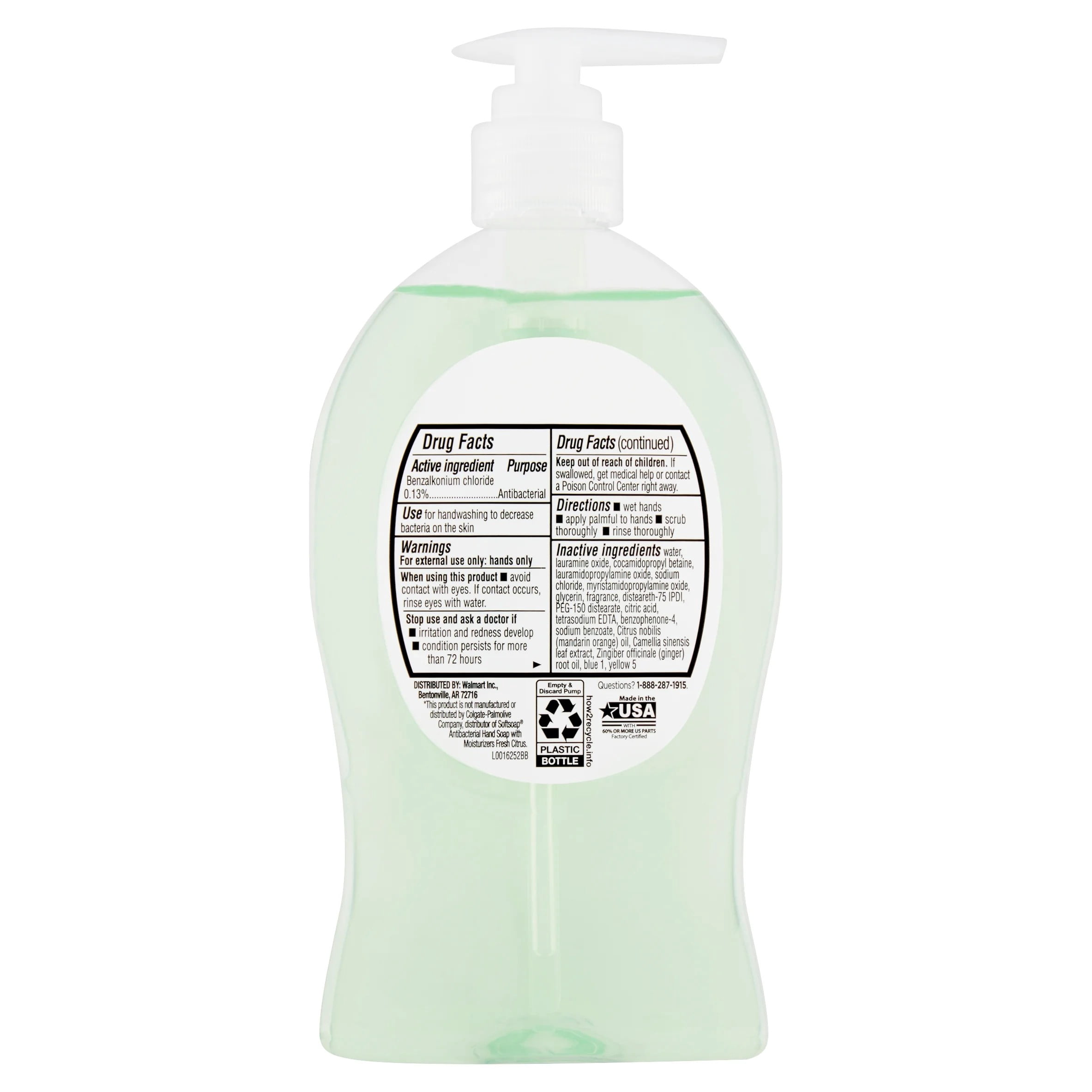 (3 pack) Equate Citrus Antibacterial Liquid Hand Soap, 11.25 fl oz