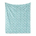 thumbnail image 1 of Shells Soft Flannel Fleece Throw Blanket, Geometric Pattern of Seashell Sea Stone Scallop Sunray Venus and Cockle, Cozy Plush for Indoor and Outdoor Use, 50" x 60", Blue and White, by Ambesonne, 1 of 6