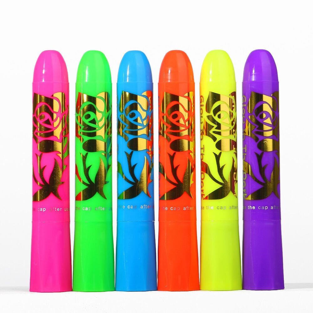 6Pcs/Set Creative Neon Affect Face&Body Nontoxic Paint Pen Blacklight