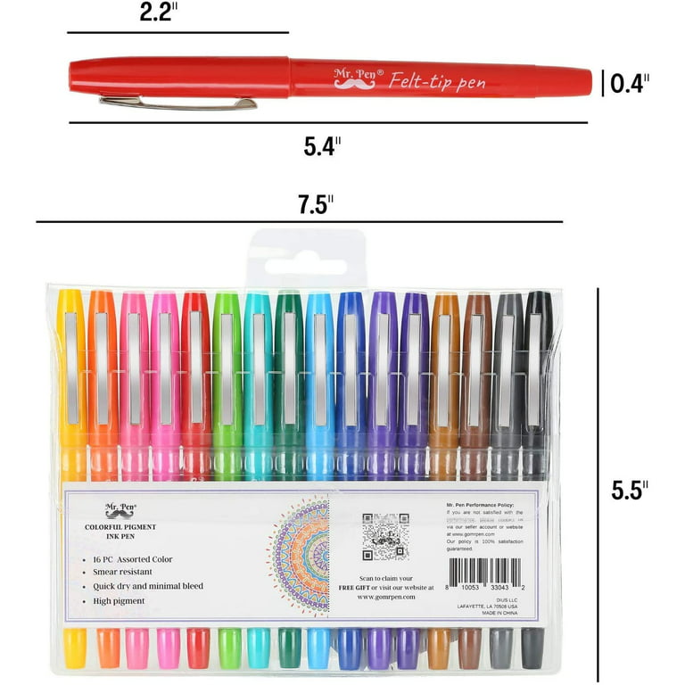Kryc-mr. Pen- Felt Tip Pens, 16 Pack, Colored Felt Tip Pens