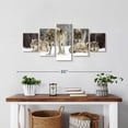 thumbnail image 2 of Elephant Stock Wolf Pack Wall Art - Horizontal Multi Panel Canvas - Living Room Wall Decor - Animal Multi Panel - Brown And Gray Decor - 29" x 12", 2 of 4