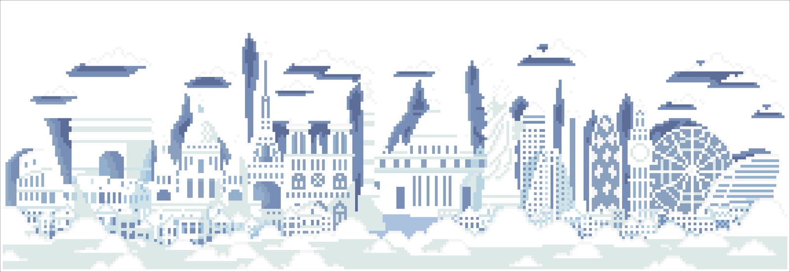 Diamond Dotz Sparkle the World Skyline Diamond Painting Kits for Adults - Diamond Art Kits a Relaxing Creative Craft Kit with Dotz Gems 11"x32"