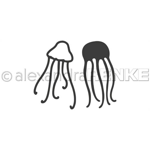 Alexandra Renke Dies-Two Jellyfish 1.2"X1.91"; .91"X .92"