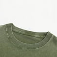 thumbnail image 4 of Mens Clothing Casual Round Neck Solid Color Sports Washed Cotton Retro Distressed T-shirt, 4 of 7
