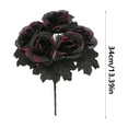 thumbnail image 7 of MYUNNIL Halloween Simulation Rose, 1 Pc Gothic Realistic Long Stem Purple Rose with Black Leaves, 13 Inch Waterproof Reusable Floral Prop for Table Centerpiece Wedding Festive Decor, Black, 7 of 7