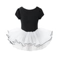 thumbnail image 6 of Vine Girls Ballet Leotards Toddler Dance Dress Tutu with Skirt Dance Leotards Outfit Combo Puff Sleeves for 3-11 Years,Black, 6 of 8