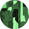 thumbnail image 1 of Ahgly Company Indoor Round Oriental Emerald Green Modern Area Rugs, 8' Round, 1 of 4