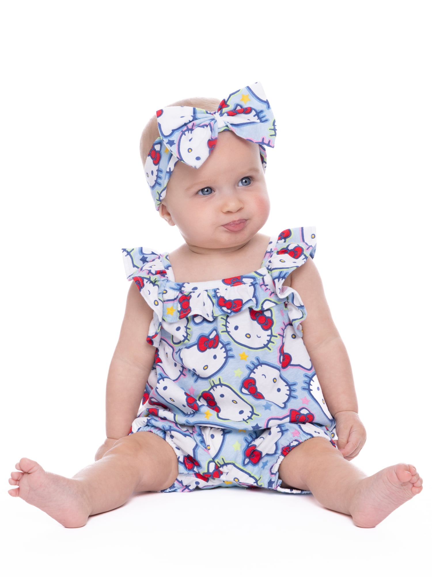 Hello Kitty Baby Girls Romper Set, 2-Pack, Sizes 0-24 Months