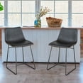 thumbnail image 2 of AmeriHome Full Back Black Faux Leather Finish 24-in Counter Height Chair Set for Office, Kitchen, Bar, Garage, Etc., 2 of 6