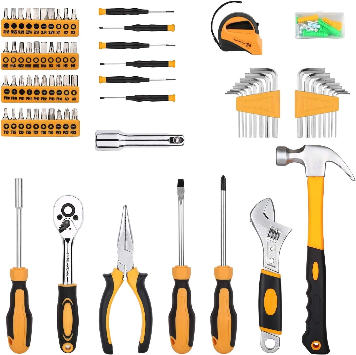 158 Piece Tool Set-General Household Hand Tool Kit,Auto Repair Tool Set, with Plastic Toolbox Storage Case