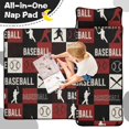 thumbnail image 4 of Baseballs and Player Silhouettes Teens Toddler Nap Mat with Pillow, Sleeping Mat Bag for Preschool Daycare 51"x22", 4 of 6