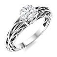 thumbnail image 2 of Surprise Diamond Double Prong Solitaire Celtic Knot Ring 1.8 Ct Diamond 14K White Gold Over, 2 of 2