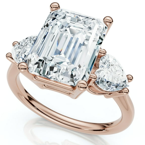 Pompeii Certified 2.50 - 5.50Ct Emerald & Heart Shape Diamond Engagement Ring 14k Gold Lab