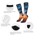 thumbnail image 5 of Haiem Red And Blue Fire Cloud Dragon Socks, Funny Novelty Crazy Design Cotton Socks Sports Socks Knee High Socks For Men, Women,1Pairs - Gift For Working Friends, 5 of 8