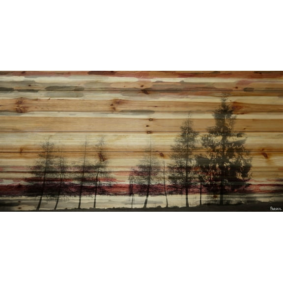 Parvez Taj Forest of Firs Art Pinewood Wall Art, 12" x 24"