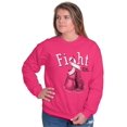 thumbnail image 4 of Fight Boxing Breast Cancer Warrior Women Plus Size Crewneck Sweatshirt Brisco Brands 2X, 4 of 5