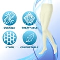 thumbnail image 3 of EMEM Apparel Women's Ladies Plus Size Queen Opaque Footed Tights Fashion Hosiery Stockings Ivory 1X, 3 of 5
