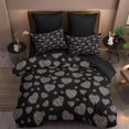 thumbnail image 2 of Juego de edredón CoutueChen con forma de corazón negro y rosa, tamaño king, 3 unidades, 2 of 7
