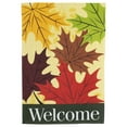 thumbnail image 2 of Northlight Maple Leaves 'Welcome' Fall Harvest Outdoor Garden Flag - 18" x 12.5", 2 of 5