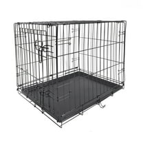Vibrant Life Wire Dog Crate, Single-Door, Divider and Leak-Proof Tray, Metal, Foldable, Durable, Black, 24"