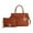 Cognac, variant on Tenna Vegan Leather Women's Satchel Bag, Stylish Top-Handle Purse Handbag by Mia K - Blush