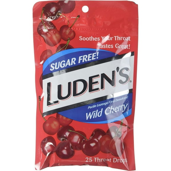 Throat Drops, Sugar Free, Wild Cherry 25 Each (6 Pack) (Packaging May Vary)