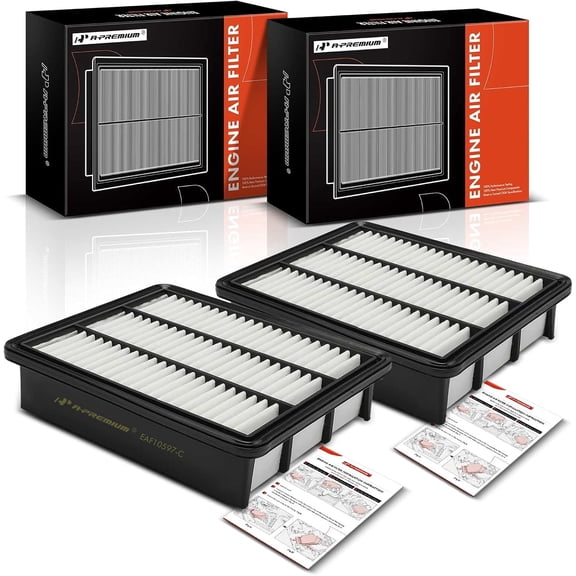 A-Premium 2-PC Engine Air Filter Compatible with Mazda CX-5 2019-2023, 6 2018-2021, CX-9 2016-2023, 2.5L, Replace# PY8W133A0