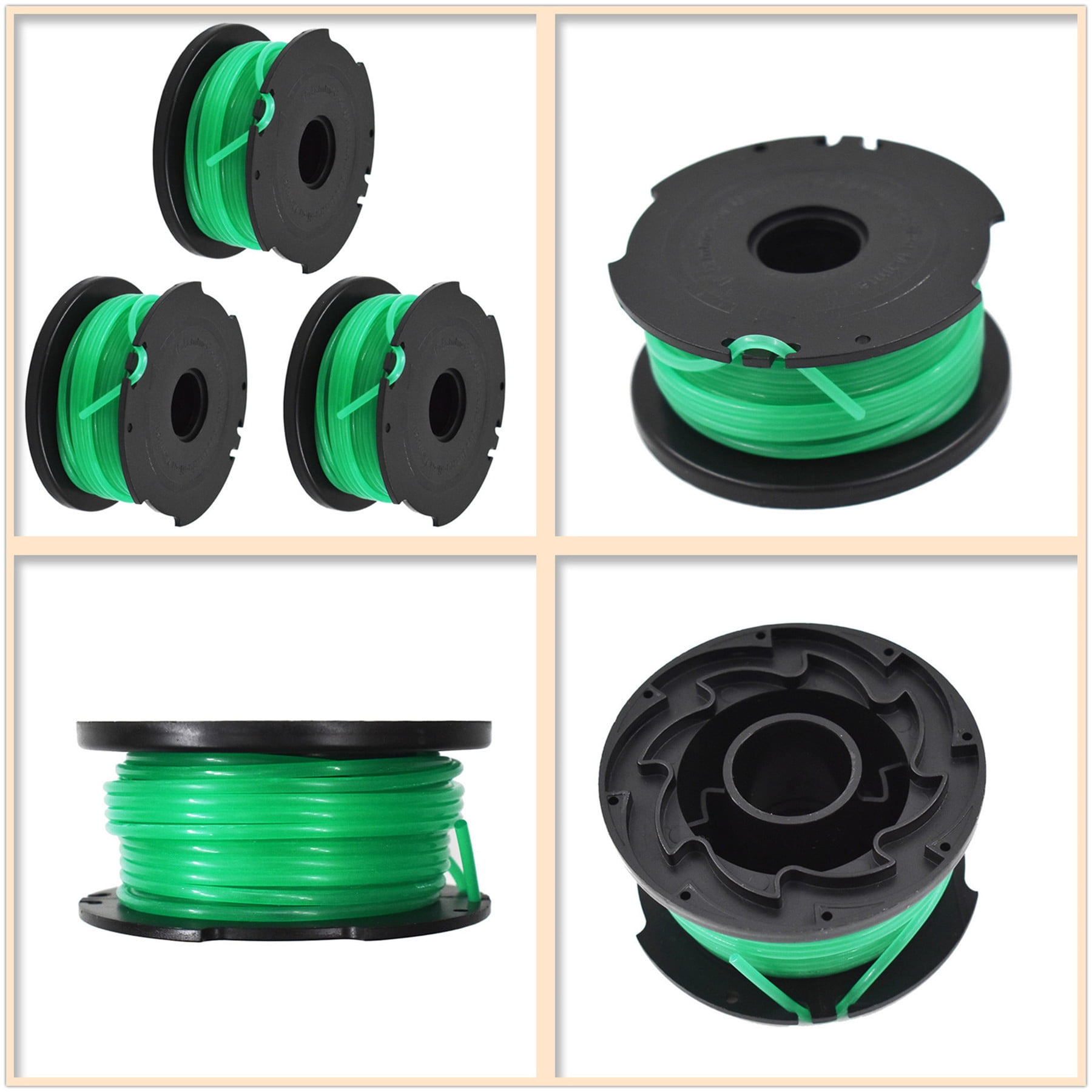3pc SF-080 String Trimmer Spool Line Replacement For Black & Decker GH3000  Model