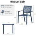 thumbnail image 3 of Bezseller 3 Piece Patio Bistro Set, Outdoor Steel Furniture Set, Stackable Modern Conversation Sets for Balcony Garden Deck Patio w/2 Chairs 1 Table, Peacock Blue, 3 of 6