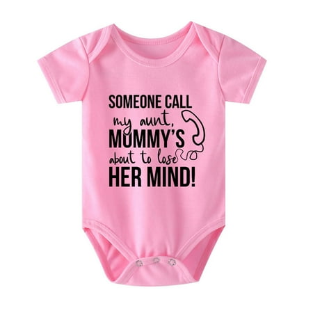 

Borniu Baby Girls Boys Romper Toddler Short Sleeve Onesies Letter Printed T-Shirt Jumpsuit 0-24 Months