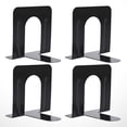 thumbnail image 4 of Masteelf 2 Pairs Clear Bookends Stable Bookends 12x3x12cm Black, 4 of 8