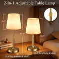 thumbnail image 4 of Walchoice Cordless Table Lamp, Adjustable Height Rechargeable Wireless Lamp, 3 Color Temperatures & Stepless Dimming, Portable Touch Desk Lamp for Bedroom, Nightstand, Dining Table, Restaurant, Gold, 4 of 11