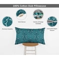thumbnail image 4 of Vargottam Lumbar Pillow Cover - Decorative Pillow Covers 24x12 Inches, Printed Teal Blue Theme Pillowcase, Decorative Lumbar Cushion Covers, 4 of 4