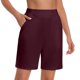thumbnail image 2 of WILLBEST Pantalones Capri Casuales para Mujer, de Verano, Elásticos, Hasta La Rodilla, para Entrenamiento, Yoga, Informales, con Cintura Elástica, con Bolsillos, 111 Mediana, 2 of 5