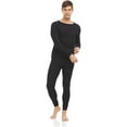 thumbnail image 6 of 3 Pack of 2pc Thermal Sets for Men, Base Layer Long Johns Underwear, Top & Bottom, Cotton, Solid Colors (X-Large, Black), 6 of 6