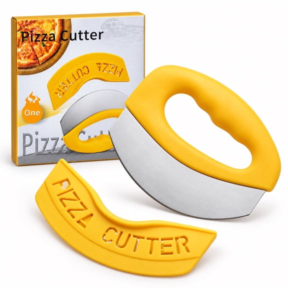 Pizza Cutter Food Chopper Super Sharp Stainless Steel Yellow