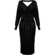 thumbnail image 4 of Vestido elegante de punto para mujer, cuello en V, manga larga y cinturón, 4 of 5