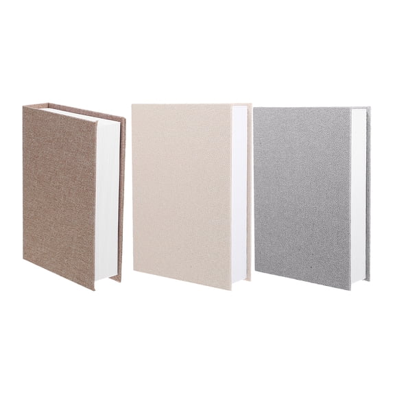 WORGEOUS 3-Piece Linen Fake Book Set for Office and Home Decor, Bookshelf Decoration, 22x15x4.5 cm Each