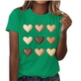 thumbnail image 2 of ClodeEU Women Cute Tops Heart Graphic Tees,Printed Crewneck Short Sleeve T Shirts Green,Womens Plus S, 2 of 4