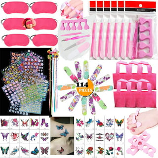 162 Pcs Spa Party Favors for Girls Multiple Spa Party Supplies Sleepover  Birthday Toys Decoration with Gift Bags Emery Boards Colored Hair Clip  Braids Toe Separators Masks Unicorn Nail Decal Set