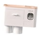 thumbnail image 4 of Soporte de cepillo de de montaje en pared sin perforaciones, exprimidor automático de , estante organizador de , cajón 2 tazas Gloria sostenedor del cepillo de dientes del abs de los pp, 4 of 9