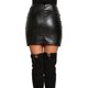 thumbnail image 4 of Falda de cuero de PU cintura alta envuelta en la cadera correa cruzada de moda elegante para mujeres negro L, 4 of 8