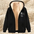 thumbnail image 2 of CFLVAEK Fall Winter Hoodies for Women Plus Size Sherpa Fleece Lined Hoodie Jackets Fashion Graphic Full Zip Hooded Sweatshirts with Pockets Black L, 2 of 5
