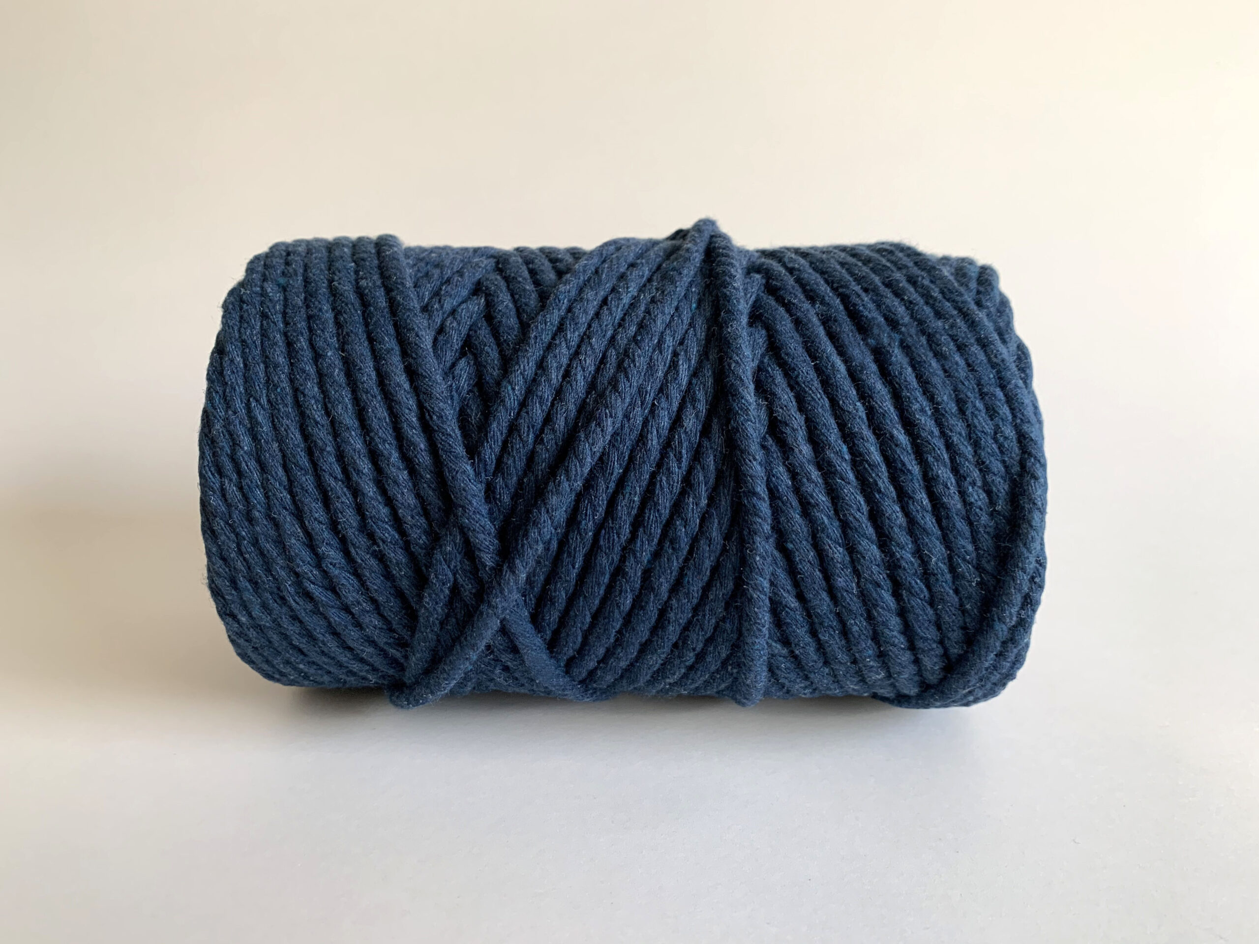 5mm 3 Strand Craft Cord Recycled Cotton Macrame Rope - Dark Blue