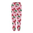 thumbnail image 2 of Gibobby pantalones anchos mujer Sra. Navidad largo elástico pie nieve árbol de Navidad cinturón de impresión pantalones de ocio diario pantalones (Rosa, L), 2 of 4
