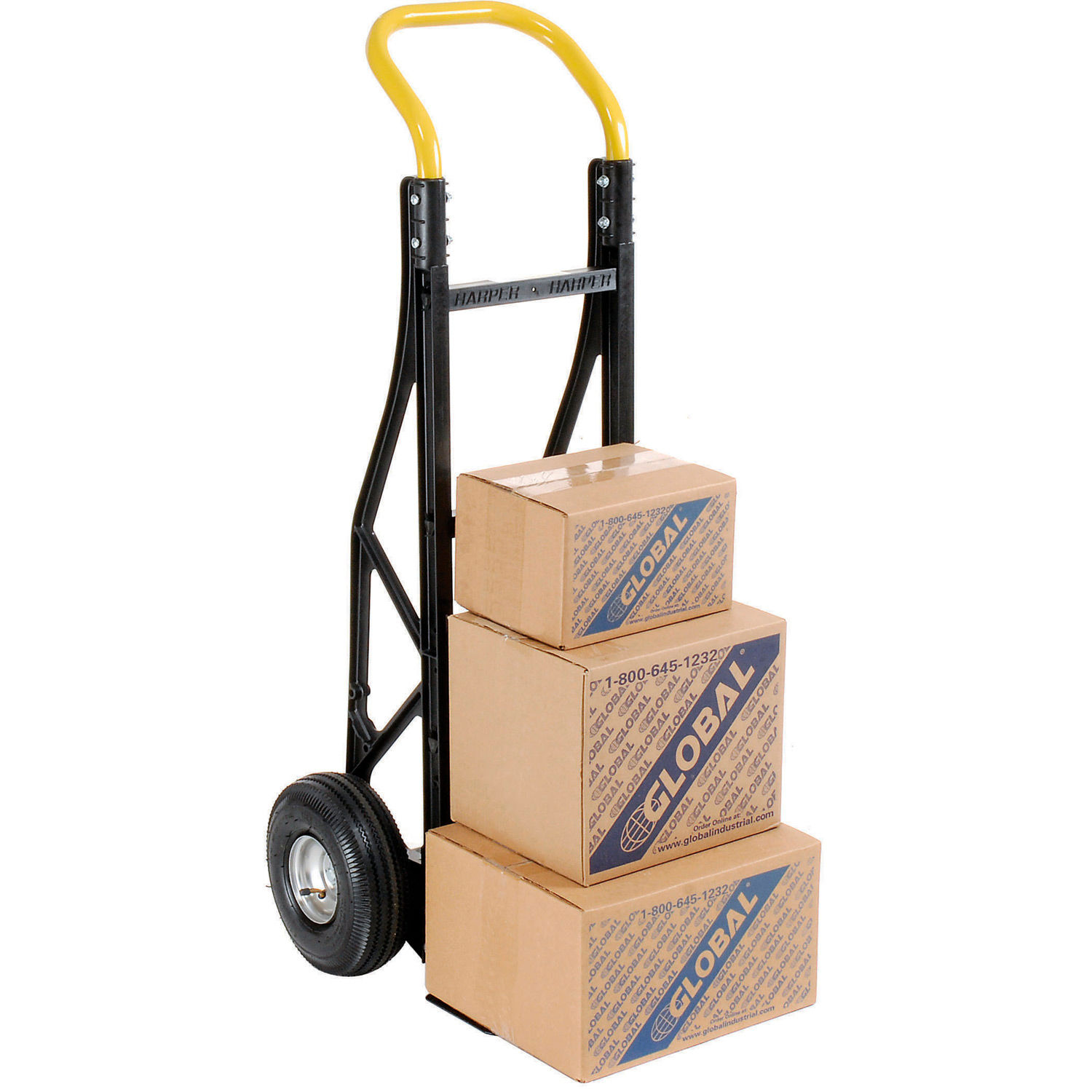 Harper Trucks Inc PGCSK19BLK Ultra Lite Nylon Hand Truck 10" Pneumatic Wheels