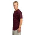 thumbnail image 3 of Sport Tek Adult Male Men V-Neck Plain Short Sleeves Jersey Maroon X-Small, 3 of 6