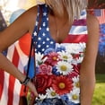 thumbnail image 2 of TEAJOPSUU Womens July 4th Tank Tops USA Printed V-Neck Sleeveless Blouses Red White Blue Loose Fitted Summer Tank A-Multicolor, 2 of 5