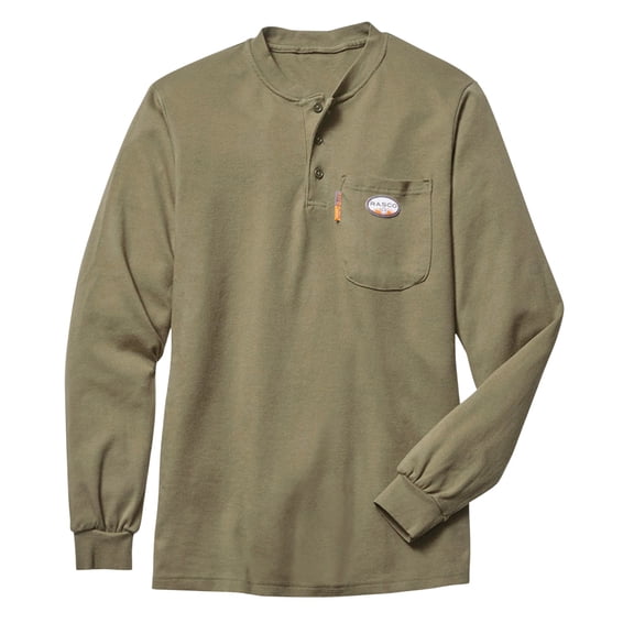 Rasco Men's Fr Long Sleeve Work Henley - FR0101KH-BIG 5X