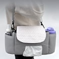 thumbnail image 1 of Univesal Cochecito Organizador Bolsa Partición interna portátil Gran capacidad Bolsa de pañales Almacenamiento de pañales, Sippy Cups Impermeable para gris claro Hugo Organizador de cochecito, 1 of 10